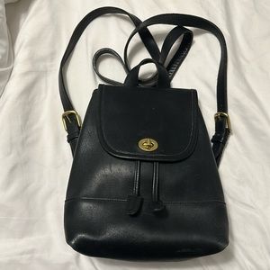 VINTAGE Coach Black Leather Backpack